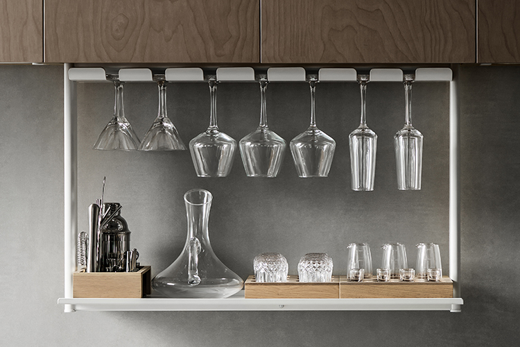 Intelligent Lift for Wine Glass Storage